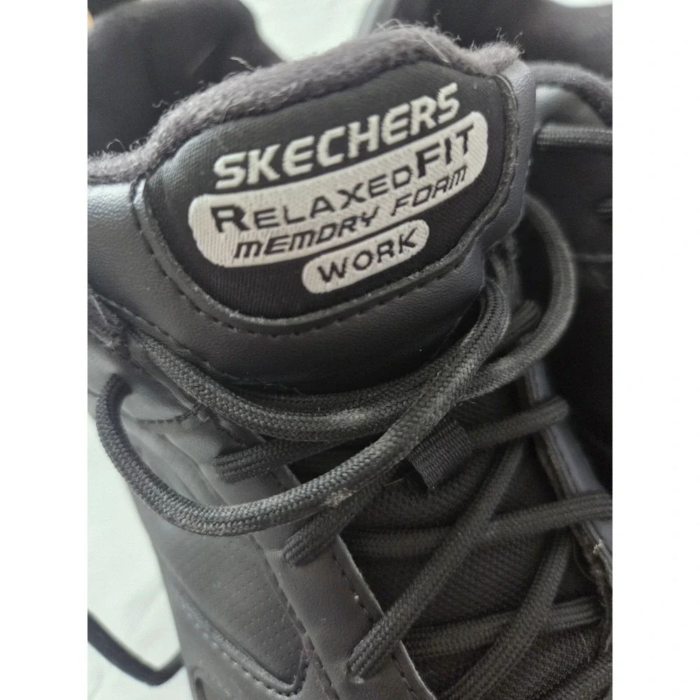 Skechers‎ Work Relaxed Fit Slip Resistant Memory Foam Shoes Men's 8.5 Black